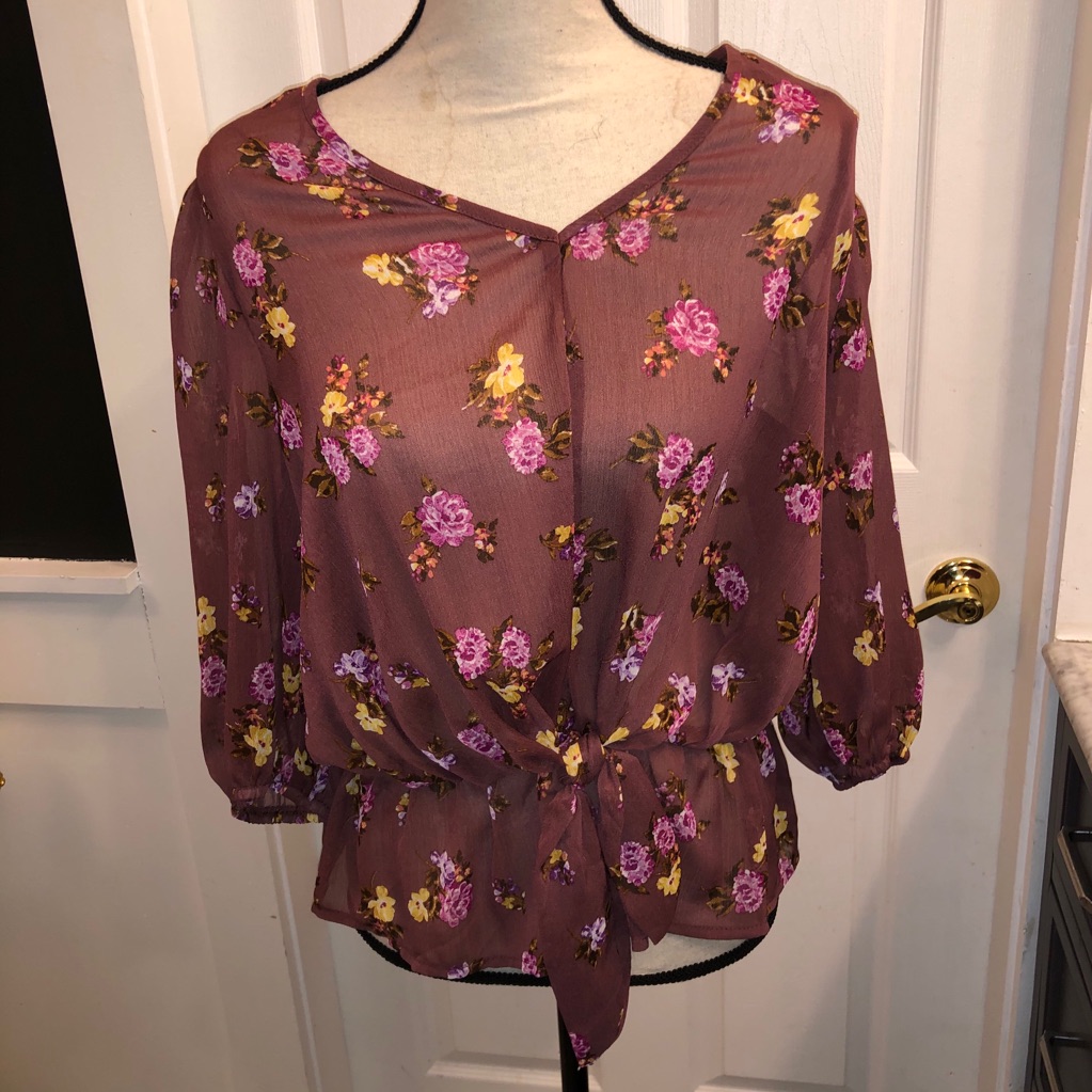 Francesca’s Mauve Sheer Xl Nwt Lily White